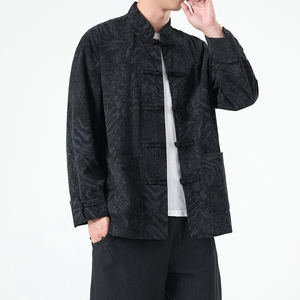2025秋季风男装豹纹中式唐装汉服复古夹克外套A118-A8822P115图片
