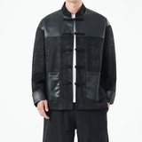 春季风男装夹克新中式复古唐装汉服麂皮绒外套A118-A8831P120，男装夹克，电商A118