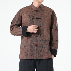 春季风男装新中式夹克复古唐装汉服蟒纹外套A118-A8821P120图片