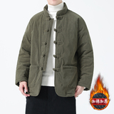 冬季风棉衣中式复古唐装大码灯芯绒纯色外套男A118-MY010P140，男装棉衣，电商A118
