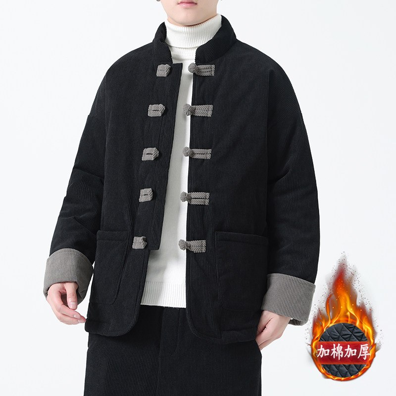冬季风灯芯绒棉衣唐装中式外套加厚保暖棉袄男A118-MY09P140，男装棉衣，电商A118