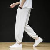 春夏亚麻风休闲裤棉麻宽松大码束脚裤新中式长裤A118-K302P60，男装休闲裤，电商A118