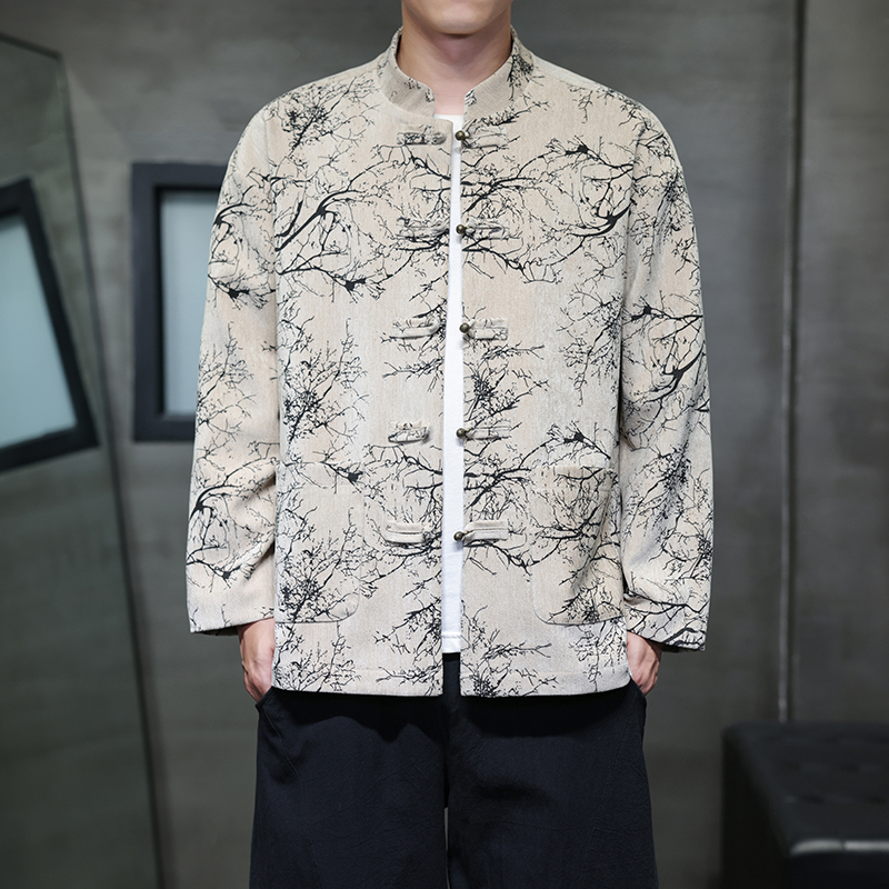 2025春季风提花夹克新中式复古唐装汉服外套男A118-A8818P120，男装夹克，电商A118