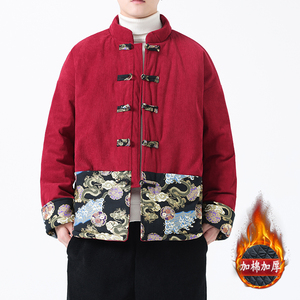 冬季风棉衣中式复古唐装印花加厚保暖外套男A118-MY2312P140,男装棉衣,电商A118
