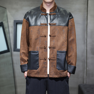 秋季风夹克中式复古唐装汉服青年印花外套男A118-A8831P120,男装夹克,电商A118