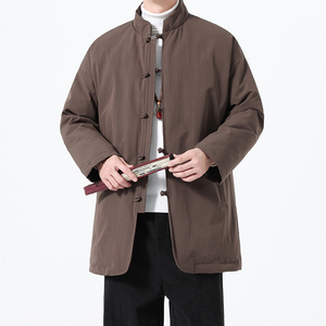 90%白鸭绒冬季风唐装中长款羽绒服保暖外套男A118-YR207P285图片
