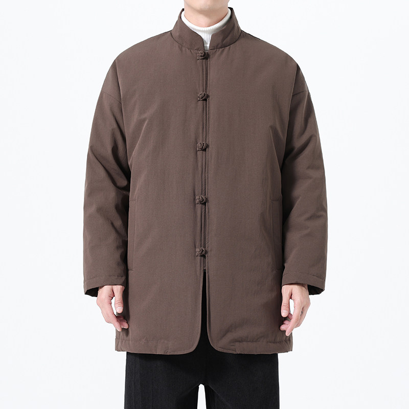90%白鸭绒冬季风唐装中长款羽绒服保暖外套男A118-YR207P285,男装羽绒服,电商A118