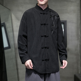 秋季风男装新中式衬衫唐装大码复古汉服宽松上衣A118-C823P70，男装衬衫，电商A118