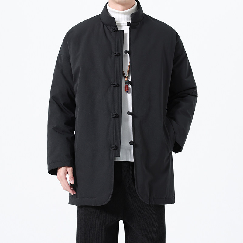 90%白鸭绒冬季风唐装复古保暖中长款羽绒服男A118-YR207P285,男装羽绒服,电商A118
