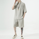 2025夏季风唐装亚麻两件套棉麻汉服男A118-TZ203P110-控168，男装民族服装，电商A118