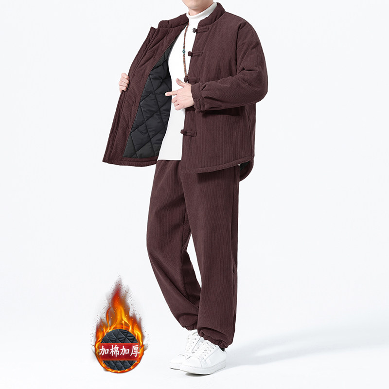 冬季风男装棉衣唐装灯芯绒复古保暖加厚套装A118-TZ7705P205图片