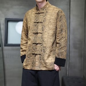 秋季风夹克新中式复古唐装汉服大码印花外套男A118-A8821P120,男装夹克,电商A118