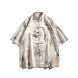 夏季风男装唐装短袖衬衫新中式大码宽松汉服A118-C19P65控98，男装衬衫，电商A118