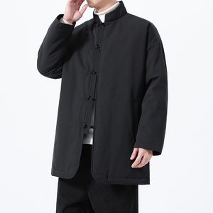 90%白鸭绒冬季风唐装复古保暖中长款羽绒服男A118-YR207P285图片