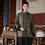 2025春季风男装夹克唐装中式复古蟒纹印花外套A118-A8821P120，男装夹克，电商A118
