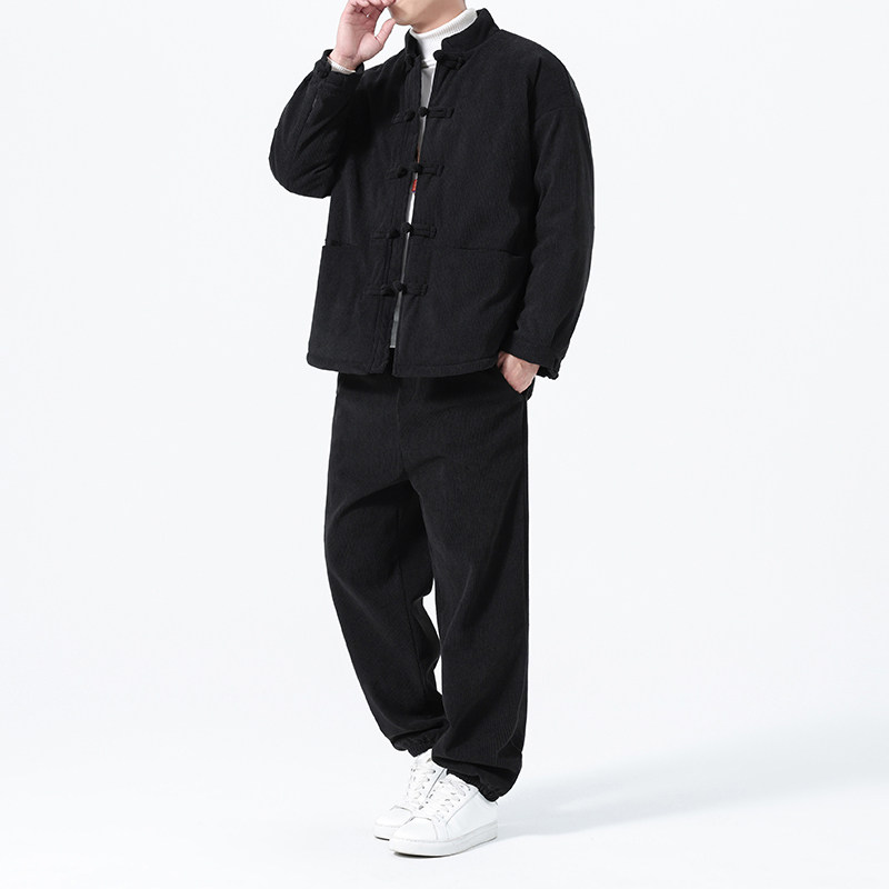冬季风唐装中式复古棉衣大码加绒加厚套装男A118-TZ7705P205,男装棉衣,电商A118