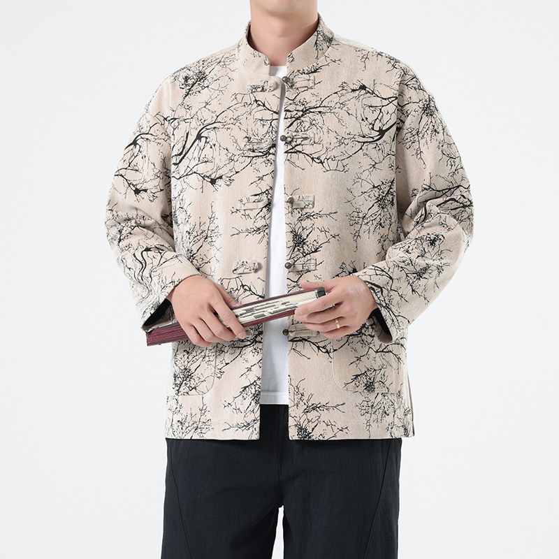 春季风男装外套新中式提花复古唐装汉服夹克A118-A8818P120,男装夹克,电商A118