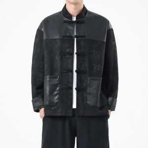 春季风男装夹克新中式复古唐装汉服麂皮绒外套A118-A8831P120图片