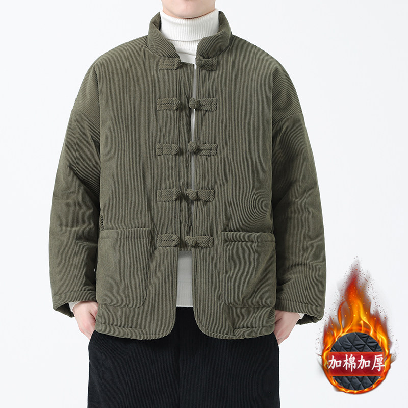 2025冬季风男装棉衣复古大码唐装加厚保暖外套A118-MY010P140，男装棉衣，电商A118
