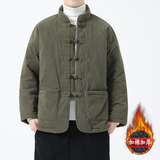 冬季风棉衣中式复古唐装大码灯芯绒纯色外套男A118-MY010P140，男装棉衣，电商A118