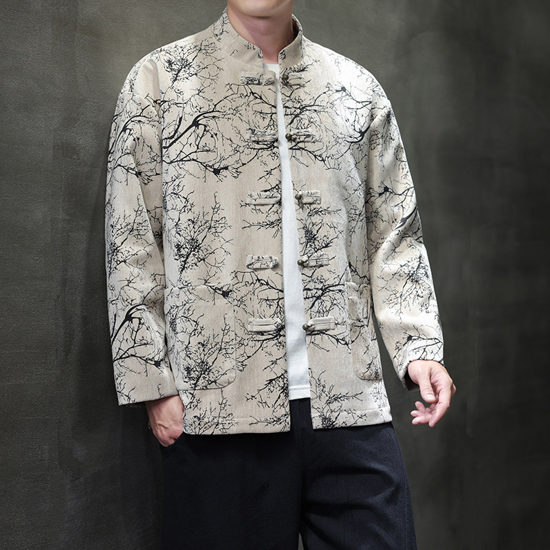 秋季风男装外套新中式提花复古唐装汉服夹克A118-A8818P120,男装夹克,电商A118