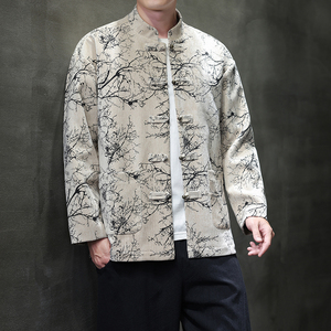秋季风男装外套新中式提花复古唐装汉服夹克A118-A8818P120图片