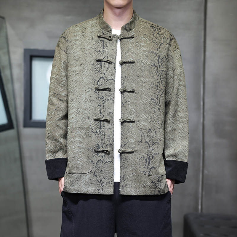 2025秋季风夹克新中式复古唐装汉服大码外套男A118-A8821P120图片