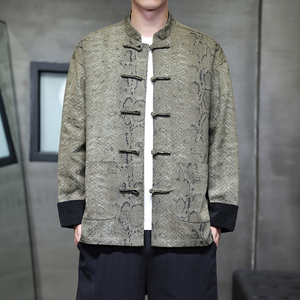 2025秋季风夹克新中式复古唐装汉服大码外套男A118-A8821P120图片