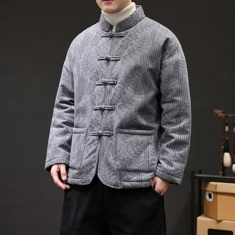 冬季风棉衣唐装中式复古保暖加厚提花外套男A118-MY6601P135，男装棉衣，电商A118