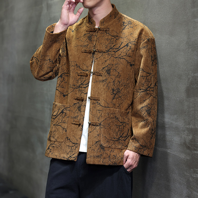 春季风新中式唐装汉服复古提花夹克外套大码男A118-A8818P120,男装夹克,电商A118