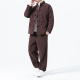 冬季风男装棉衣唐装灯芯绒复古保暖加厚套装A118-TZ7705P205，男装棉衣，电商A118