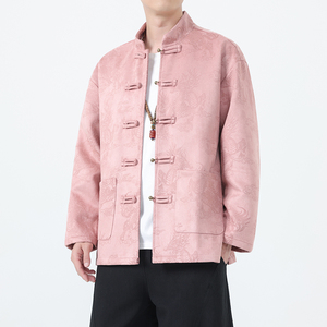 秋季风男装唐装汉服麂皮绒夹克中山装盘扣外套A118-A8835P115图片
