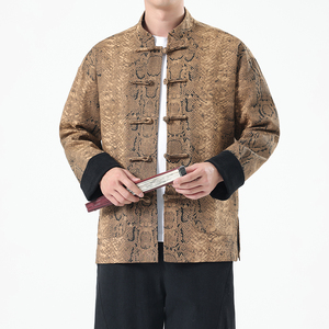 春季风男装新中式夹克复古唐装汉服蟒纹外套A118-A8821P120图片