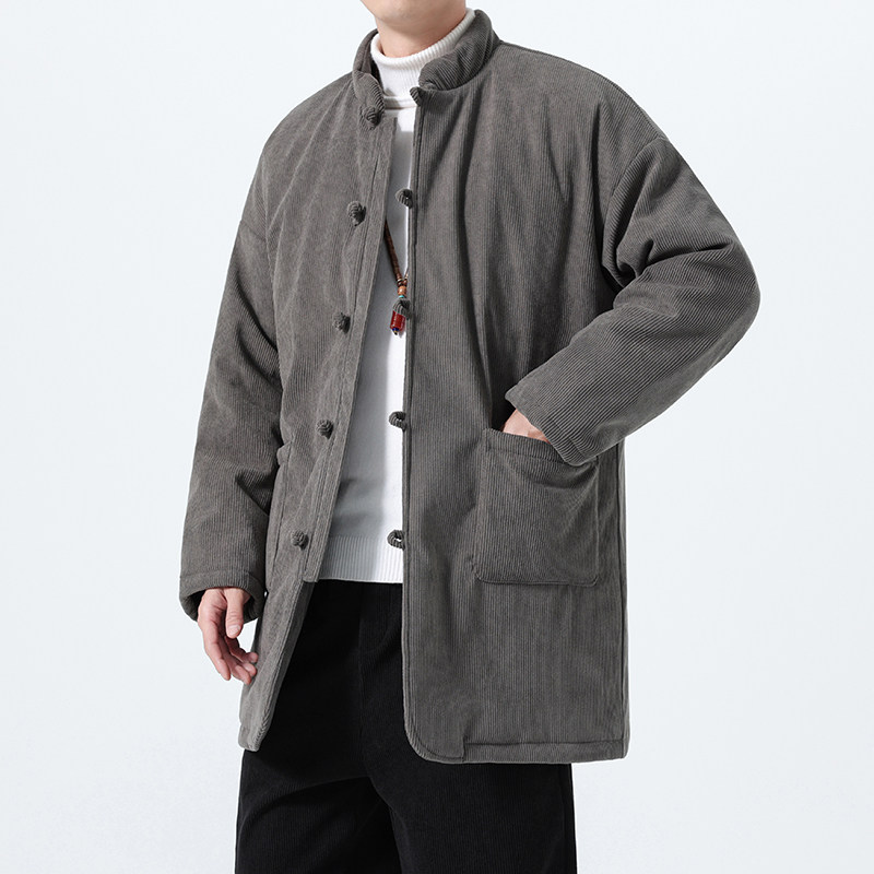 冬季风唐装灯芯绒棉衣保暖大码男士立领外套A118-MY6609P165,男装棉衣,电商A118