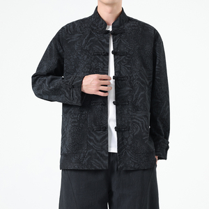 2025秋季风男装豹纹中式唐装汉服复古夹克外套A118-A8822P115图片