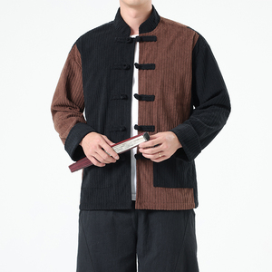 秋季风男装夹克唐装汉服中式复古拼接大码外套A118-A8825P115,皮衣皮裤皮鞋搭配男图片
