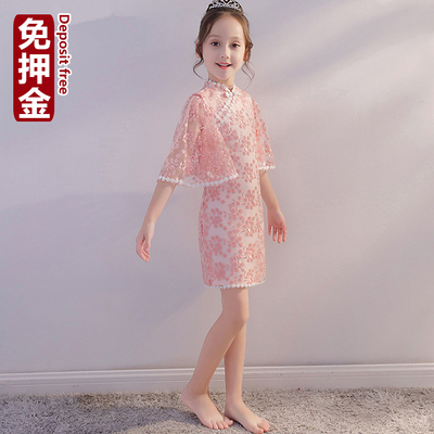 女孩古筝演出口才朗诵中式短款旗袍出租女童改良新款古装租赁GC78