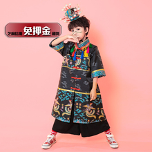 出租男童国潮龙袍演出服租赁男孩新中式汉服模特走秀中国风酷礼服