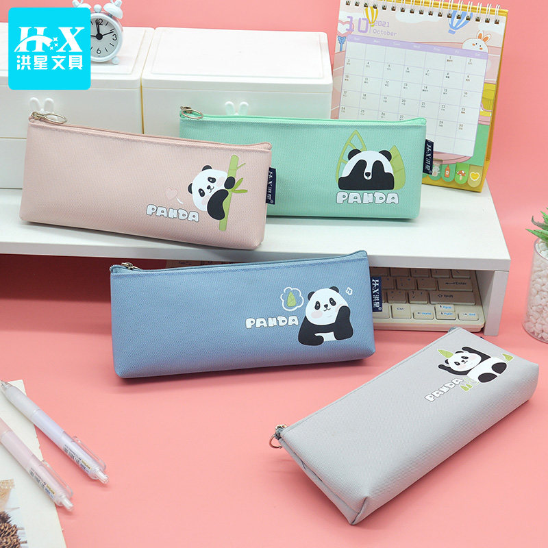 帆布单层笔袋糖果色帆布铅笔袋可爱小学生文具盒笔盒ins日系文具