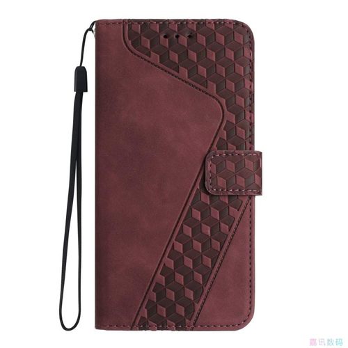 方块酒红适用Galaxy A10/A20/A30/A40/A50 三星翻盖手机壳A70 S/E皮套防摔保护套男女电话壳