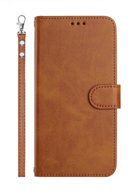 棕色适用GalaxyS25/S24/S23/S22/S21 Ultra/Plus+/FE 5G三星翻盖手机壳S20/S10 4G皮套防摔保护套电话壳