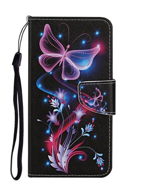 荧光蝶适用GalaxyS25/S24/S23/S22/S21 Ultra/Plus+/FE 5G三星翻盖手机壳S20/S10 4G皮套防摔保护套电话壳