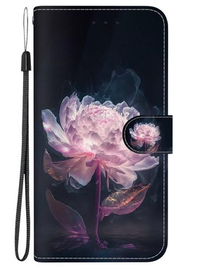 紫色牡丹适用GalaxyA05/A15/A25/A35/A55 5G三星翻盖手机壳A04/A14/A24/A34/A54 4G皮套防摔保护套电话壳