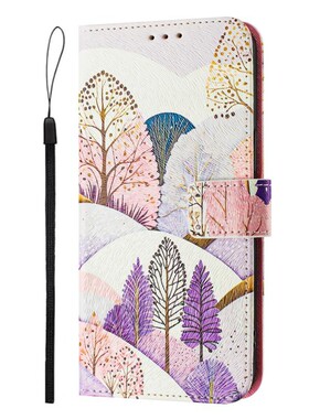 山景画适用GalaxyS25/S24/S23/S22/S21 Ultra/Plus+/FE 5G三星翻盖手机壳S20/S10 4G皮套防摔保护套电话壳