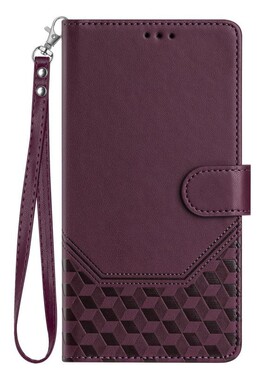 蜂巢深紫适用GalaxyS25/S24/S23/S22/S21 Ultra/Plus+/FE 5G三星翻盖手机壳S20/S10 4G皮套防摔保护套电话壳