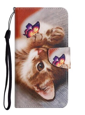 猫咪蝶适用GalaxyS25/S24/S23/S22/S21 Ultra/Plus+/FE 5G三星翻盖手机壳S20/S10 4G皮套防摔保护套电话壳