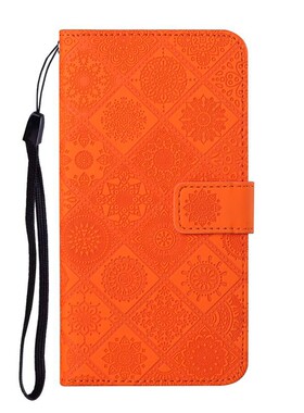 民族风橙适用GalaxyS25/S24/S23/S22/S21 Ultra/Plus+/FE 5G三星翻盖手机壳S20/S10 4G皮套防摔保护套电话壳