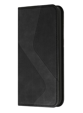 纯色黑适用Galaxy A11/A21/A31/A41/A51三星翻盖手机壳A71 4G/5G皮套防摔保护套男女电话壳