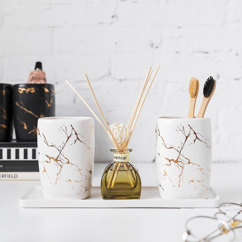 轻奢洗漱口杯刷牙杯ins大理石家用牙缸托盘香薰套装陶瓷牙刷杯,家庭/个人清洁工具,洗漱杯,淘宝优惠券,粉丝福利购,淘宝优惠卷
