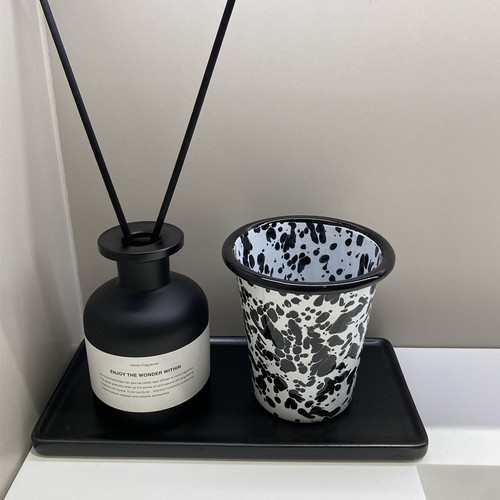 黑色系浴室台面收纳架卫生间托盘杯子收纳盘香薰托盘摆件